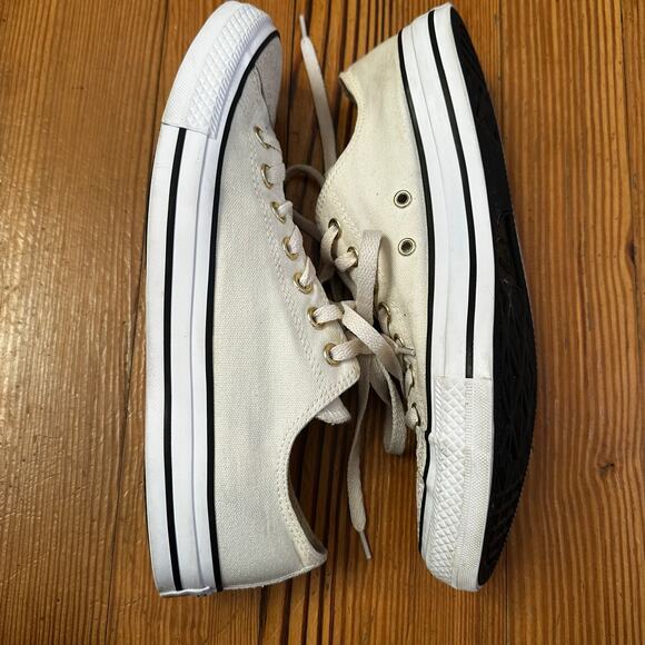 Converse All Star cream metallic toe low top sneakers SIZE 11 - Picture 3 of 7